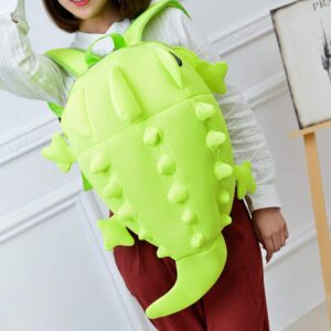 LOCOMO 3D Dragon Backpack Dinosaur Casual Daypack with Spikes Adult Cute Lizard 2 Size Available BPK005GRNL