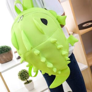 LOCOMO 3D Dragon Backpack Dinosaur Casual Daypack with Spikes Adult Cute Lizard 2 Size Available BPK005GRNL