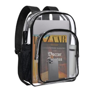 heeya clear backpack heavy duty transparent backpack for security, sports, work, travel, stadium