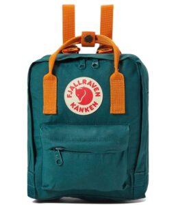 fjällräven unisex kånken mini arctic green/spicy orange one size one size