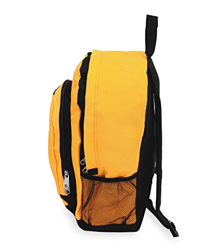 Everest Backpack with Front and Side Pockets, Yellow