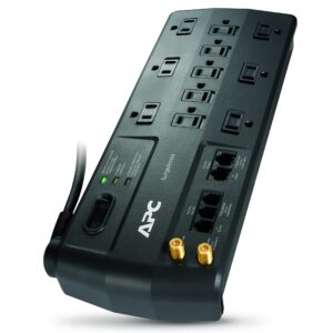 APC Surge Protector with Phone, Network Ethernet and Coaxial Protection, P11VNT3, 3020 Joules, 11 Outlet Surge Protector Power Strip Black