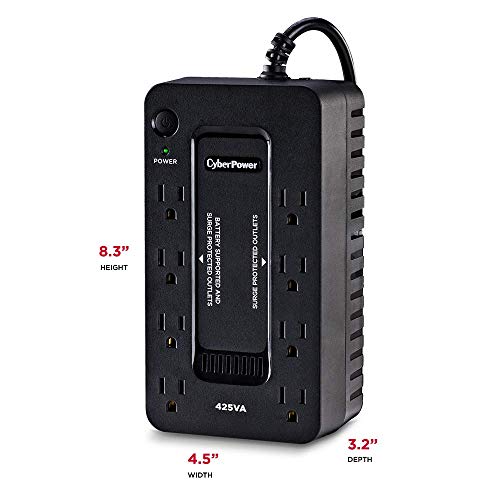 CyberPower ST425 Standby UPS System, 425VA/260W, 8 Outlets, Compact, Black