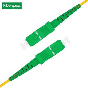 Fibergaga 2m(7ft) OS2 SC/APC to SC/APC Fiber Patch Cable Single Mode Fiber, Simplex, Length Option: 0.5M(1.6ft)-100m(328ft) 9/125µm Fiber Optic Cable, OS1/OS2 Compatible-1 Pack