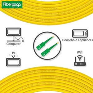 Fibergaga 2m(7ft) OS2 SC/APC to SC/APC Fiber Patch Cable Single Mode Fiber, Simplex, Length Option: 0.5M(1.6ft)-100m(328ft) 9/125µm Fiber Optic Cable, OS1/OS2 Compatible-1 Pack