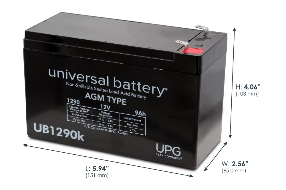 UPG 12V 9Ah SLA Battery Replacement for APC Back-UPS ES 650