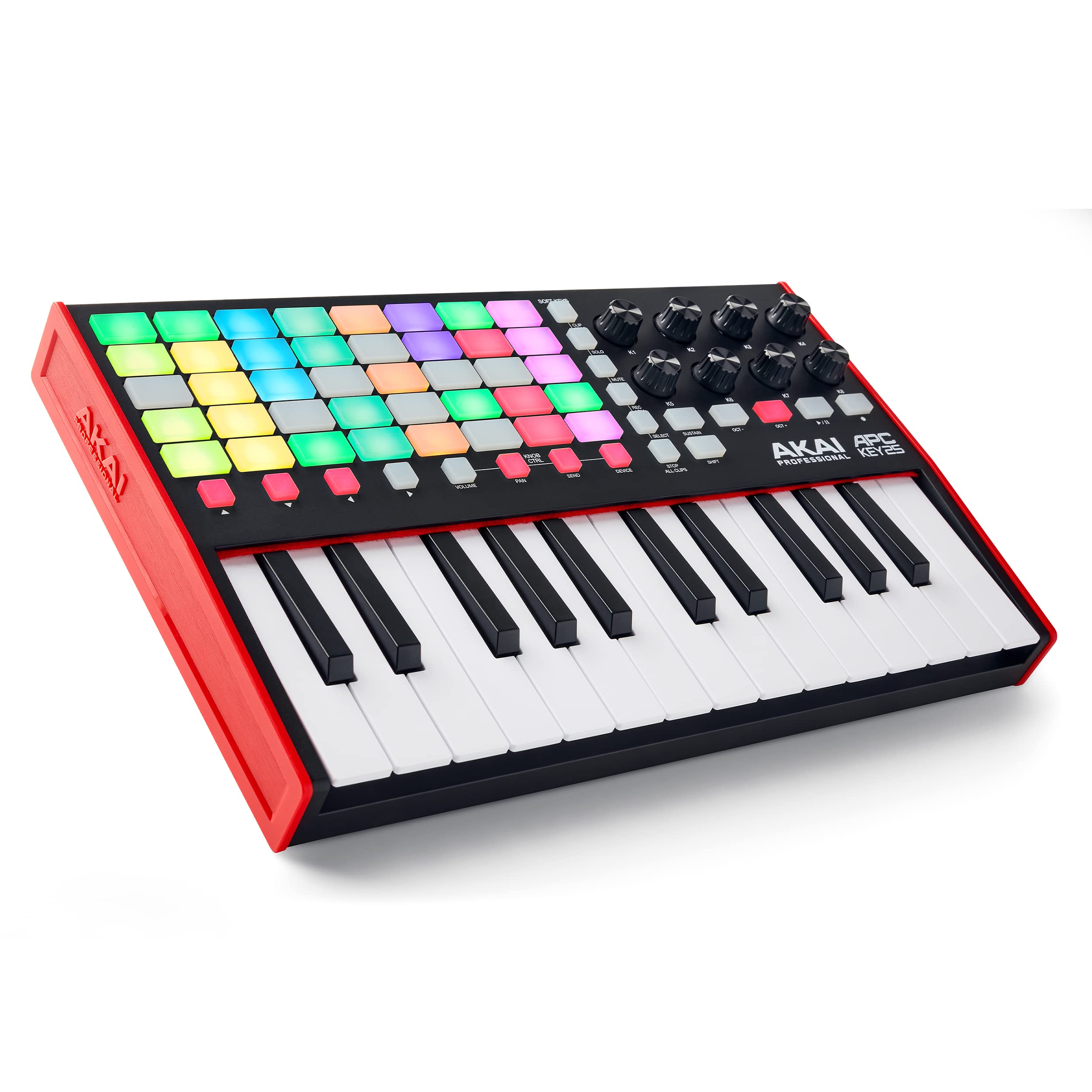 AKAI Professional APC Key 25 MK2 - 25-Key USB MIDI Keyboard Controller for Clip Launching with Ableton Live Lite, 40 RGB Pads and 8 Rotary Knobs