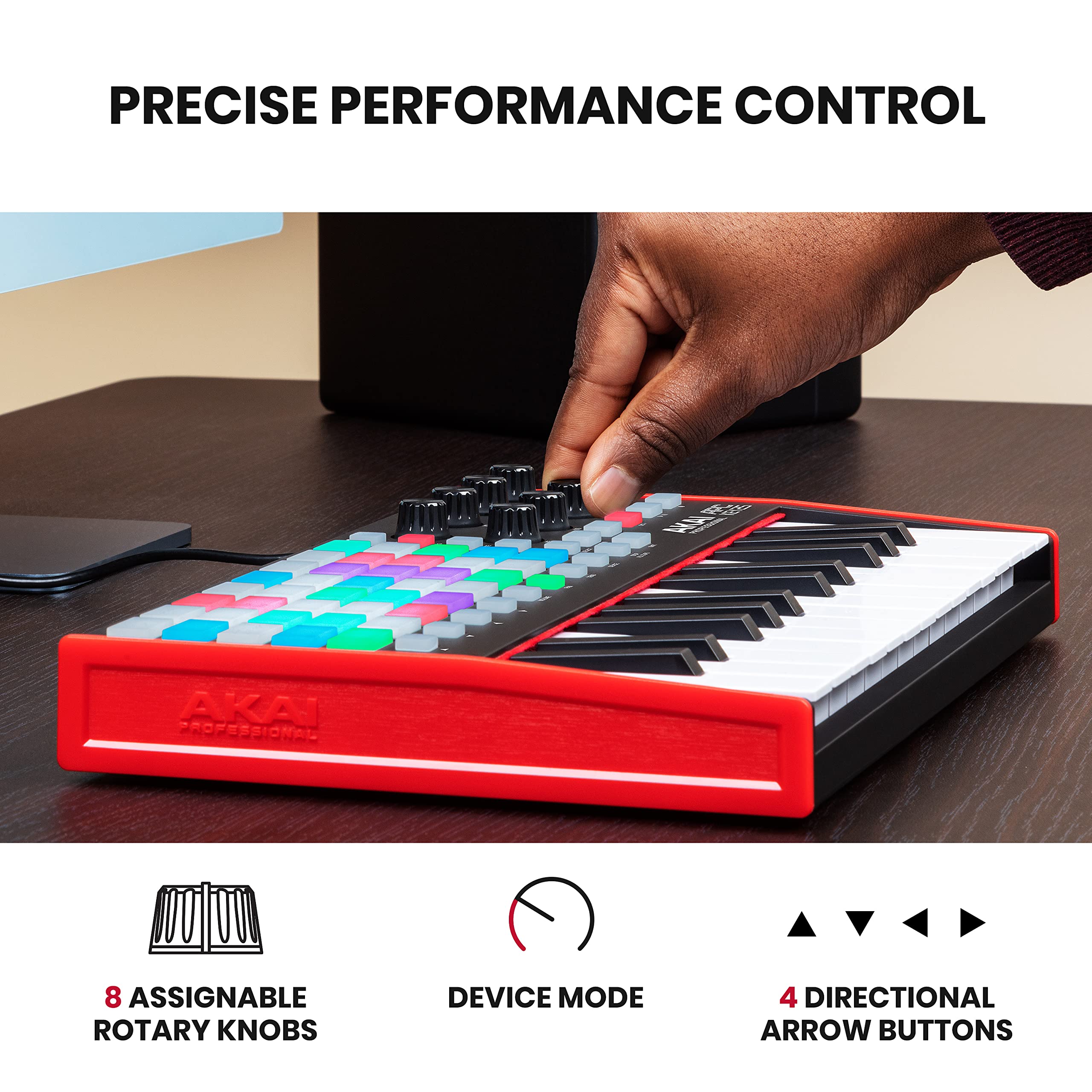 AKAI Professional APC Key 25 MK2 - 25-Key USB MIDI Keyboard Controller for Clip Launching with Ableton Live Lite, 40 RGB Pads and 8 Rotary Knobs