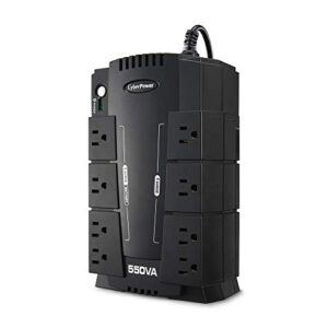 CyberPower CP550SLG Standby UPS System, 550VA/330W, 8 Outlets, Compact