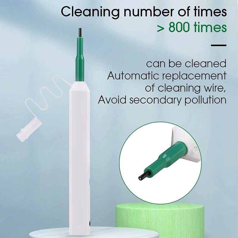 Fiber Optic Connector Cleaning Pen,2PCS Fiber Optic Cleaner Pen for 2.5mm Ferrules SC,FC,ST,SC/APC and FC/APC,800+ Clean Times