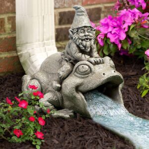 apc goods cute and playful gnome riding frog downspout outdoor extension decoration