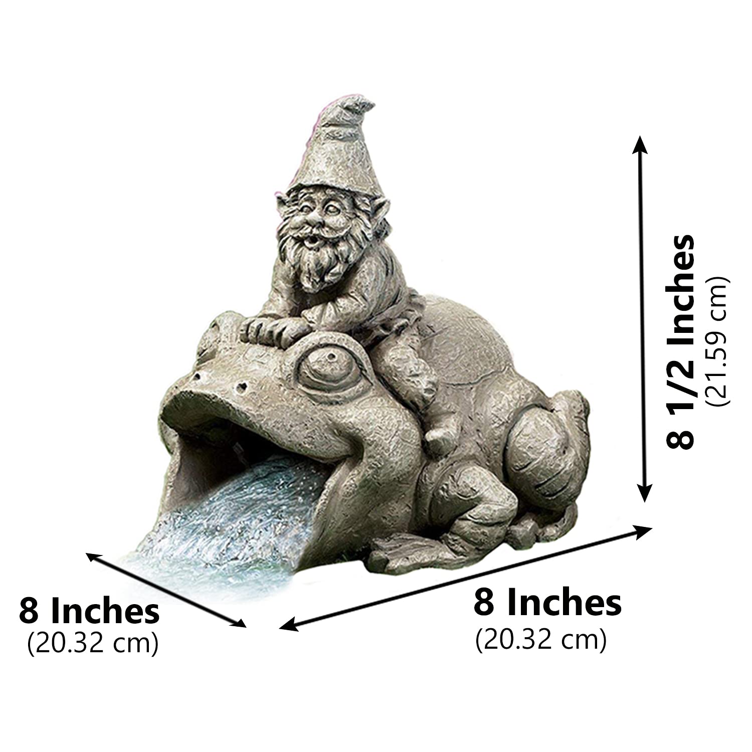 APC Goods Cute and Playful Gnome Riding Frog Downspout Outdoor Extension Decoration