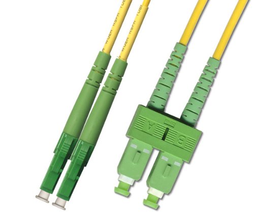 1M Singlemode Duplex Fiber Optic Cable (9/125) - LC/APC to SC/APC