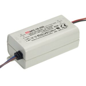 MEAN WELL,Switching Power Supply LED Driver;110V-220V AC-DC Single Output 、Constant Current，Transformer，16W 12-48V 350mA (APC-16-350)