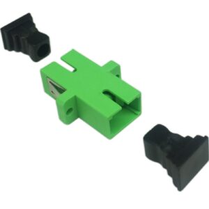 CERRXIAN SC Singlemode Fiber Optic Adapter SC Female to SC Female APC Simplex Single Mode Fiber Optical Coupler Network Internet Connector Adapter with Mount Panel (Green 5-Pack)