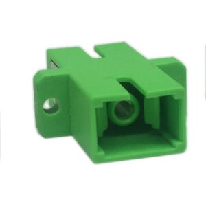 CERRXIAN SC Singlemode Fiber Optic Adapter SC Female to SC Female APC Simplex Single Mode Fiber Optical Coupler Network Internet Connector Adapter with Mount Panel (Green 5-Pack)