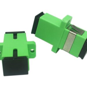 CERRXIAN SC Singlemode Fiber Optic Adapter SC Female to SC Female APC Simplex Single Mode Fiber Optical Coupler Network Internet Connector Adapter with Mount Panel (Green 5-Pack)