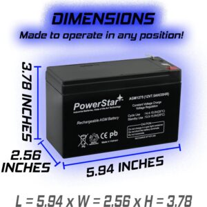 PowerStar 12V 7.5AH Replacement Battery for APC ES500 ES550 LS500 RBC110 RBC2