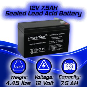 PowerStar 12V 7.5AH Replacement Battery for APC ES500 ES550 LS500 RBC110 RBC2