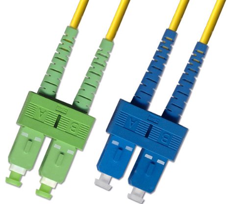 1M - Singlemode Duplex Fiber Optic Cable (9/125) - SC/APC to SC/UPC