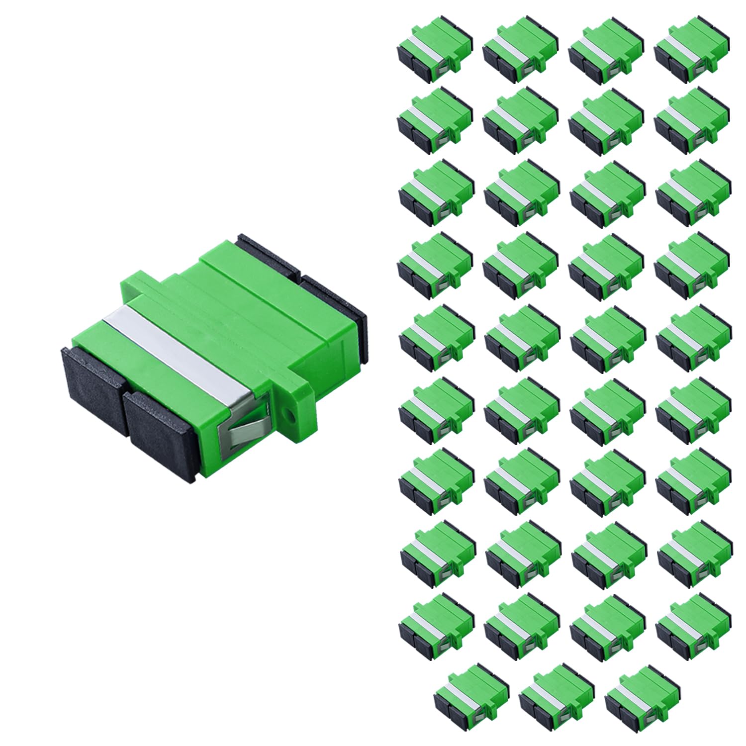 40Pcs SC-APC to SC-APC Couplers, Duplex Fiber Optical Adapters Cable Connectors