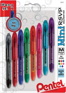 pentel mini ballpoint pen, medium, rubber grip, nonrefillable, assorted (penbk91mnbp8m) category: ballpoint stick pens