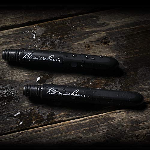 Rite in the Rain All-Weather EDC Pen, Black Pokka 2-Pack, Black 0.9mm Ink, Fine Point (No. BK92)