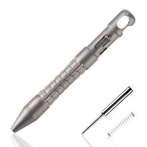 TACRAY Mini Titanium EDC Pen,Keychain Pen,Pocket Size Pen,Small Bolt Action Pen