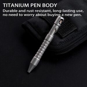 TACRAY Mini Titanium EDC Pen,Keychain Pen,Pocket Size Pen,Small Bolt Action Pen