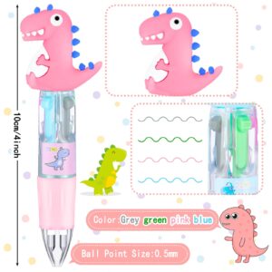 Chinco 12 Pieces Mini Dinosaur Pen Multicolor Dinosaur Ballpoint Pen Retractable Gel Ink Dinosaur Pen Shuttle Pen for Kid Office School Valentine Party Favor (Dinosaur Style)