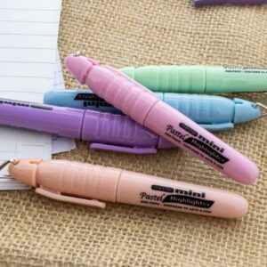 BAZIC Mini Highlighter Pen Pastel Color, Chisel Tip Broad Fine Line Highlighters Unscented (5/Pack), 1-Pack