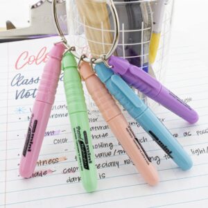 BAZIC Mini Highlighter Pen Pastel Color, Chisel Tip Broad Fine Line Highlighters Unscented (5/Pack), 1-Pack