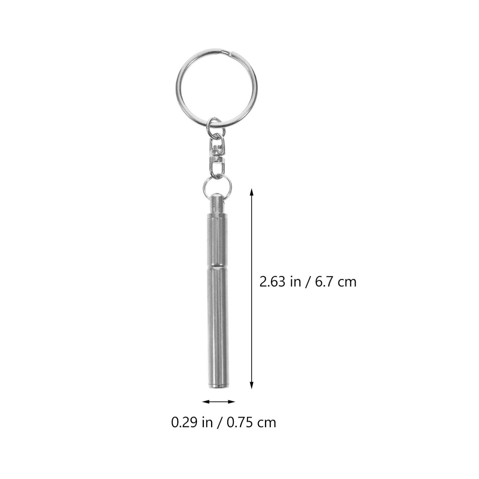 Ciieeo Key Chain Telescopic Pen: Stainless Steel Ballpoint Pens Retractable Pocket Mini Pens Signature Pen with Key Ring for Business Office School