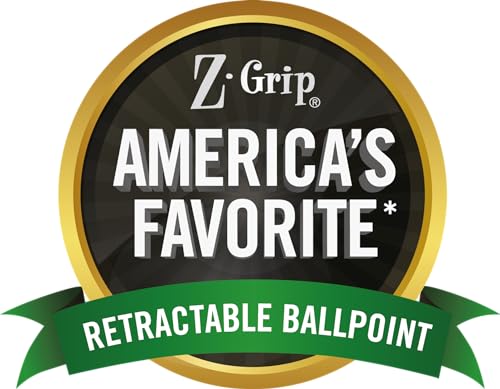 Zebra Pen Z-Grip Retractable Ballpoint Pen, Medium Point, 1.0mm, Black Ink, 12-Count