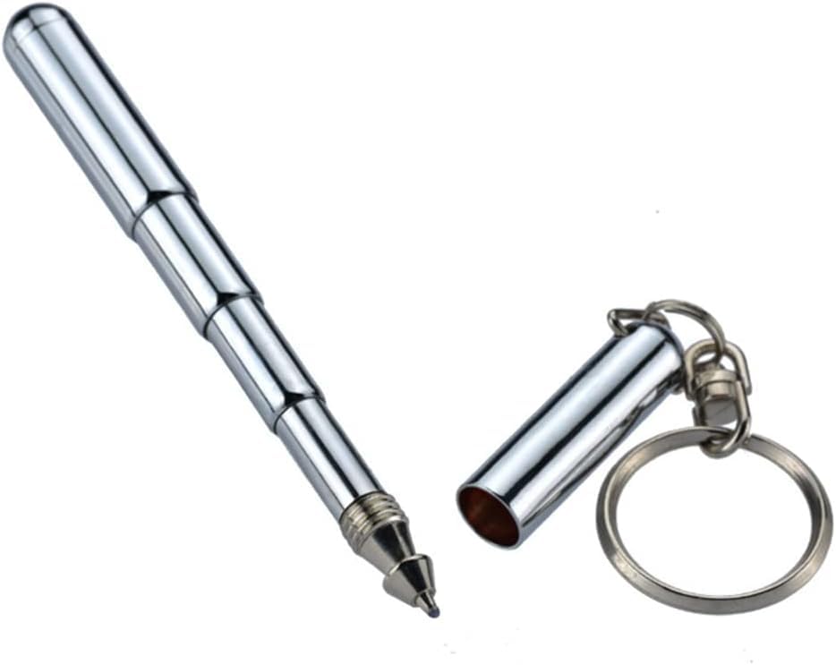 1 piece Retractable mini pen made of stainless steel Metal Tool Pen Retractable pocket pen keychain Dad gadgets, birthday, Christmas for Students, Office Staff, Construction Workers