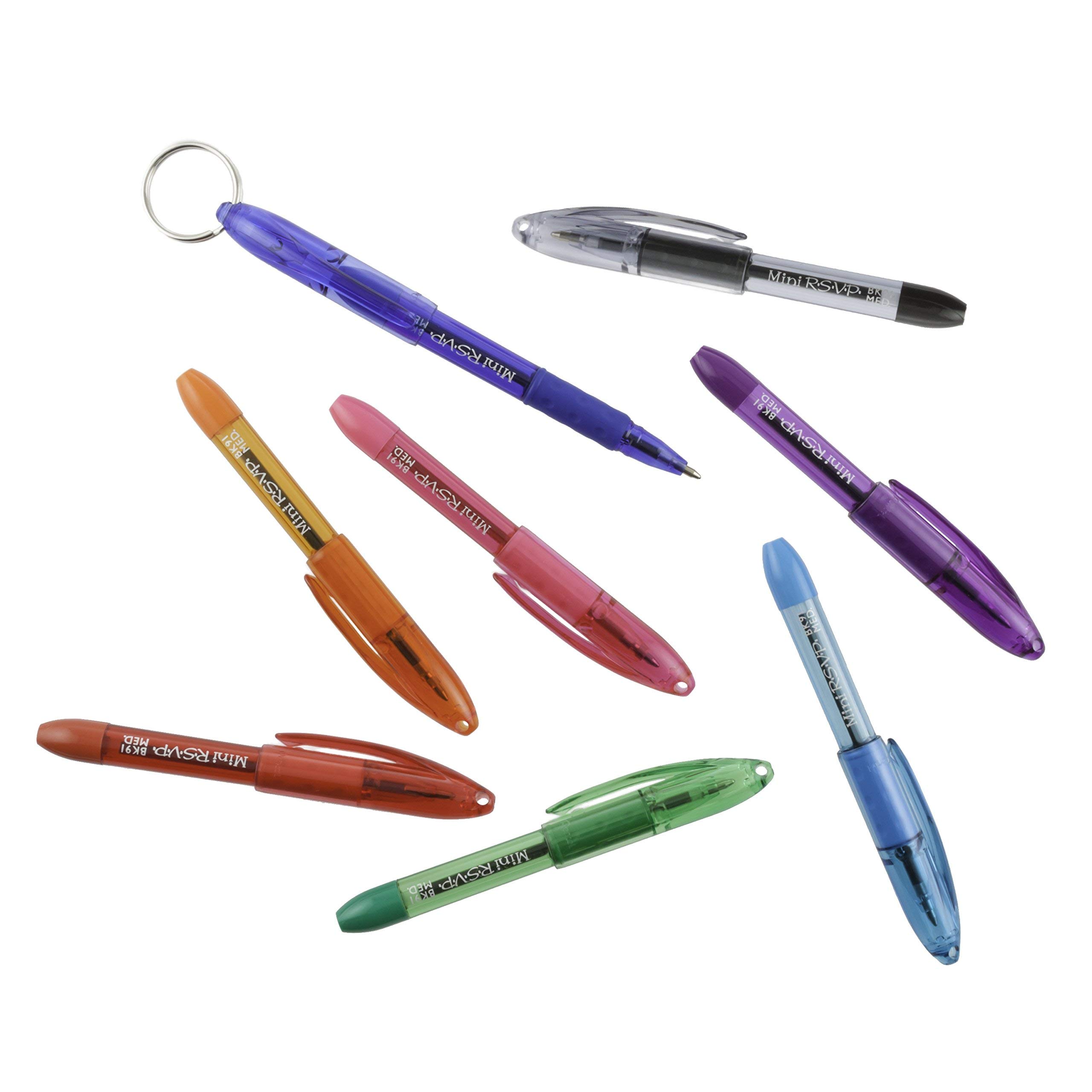 Pentel RSVP Mini Ballpoint Pen, (1.0mm) Medium Line, 24-Assorted Ink in Clear Cylinder Pack (BK91MN24M)