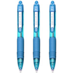 zebra z-grip smooth mini retractable ballpoint pens - 1.0mm - light blue - pack of 3