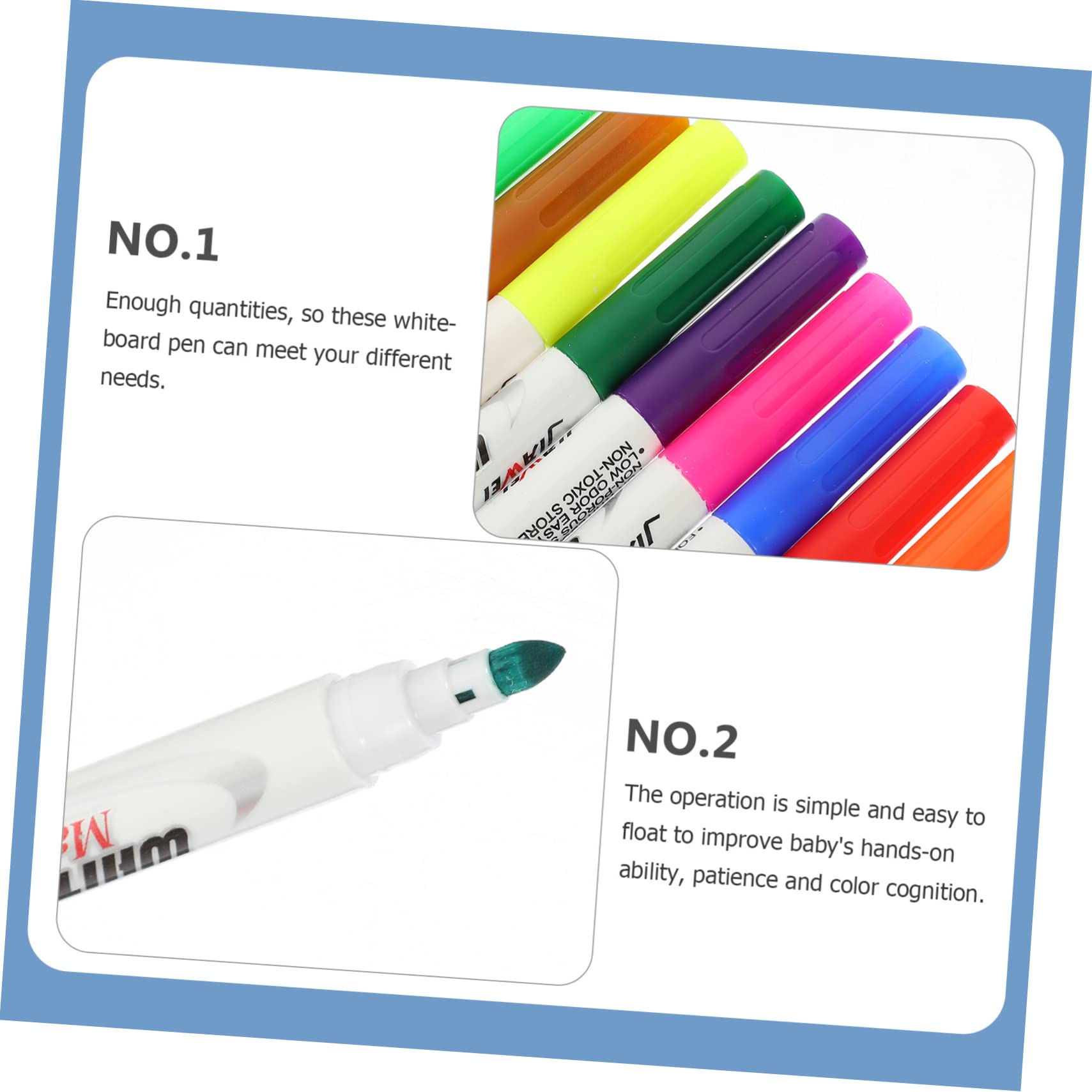 COHEALI 36 Pcs Whiteboard pen mini whiteboard portable white board Students Marker Pen Dry Wipe Markers portable whiteboard markers supplies High capacity brush watercolor pen