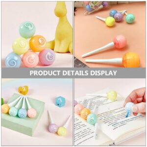 EXCEART Highlighters 6Pcs Cute Mini Highlighter Pen lollipop shaped Pastel Color Chisel Tip Gift Highlighter Marker Fine Point Tips for Art Posters Painting Bookmarks