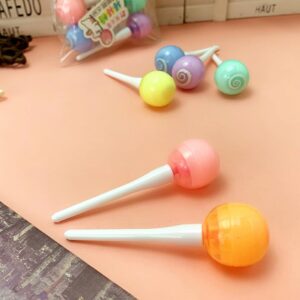 EXCEART Highlighters 6Pcs Cute Mini Highlighter Pen lollipop shaped Pastel Color Chisel Tip Gift Highlighter Marker Fine Point Tips for Art Posters Painting Bookmarks