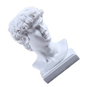 Ciieeo 3pcs Box Toothpick Holder Greek Statue Planter Toscano Statue David Head Sculpture Toothpick Bottle Pencil Holder for Desktop Pencil Holder Desk Topper White Household Resin Greece