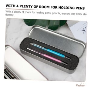 Didiseaon Small Pen Case 3pcs Box Tinplate Box Sponge Pen Student Portable Pens + Pencil