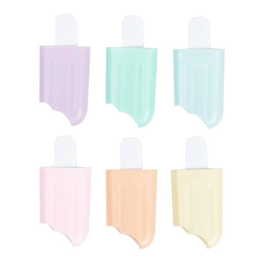 6PCS Cute Highlighter Pen,Mini Ice Cream Painting Marker Pen Drift Bottles Marker Pen Mini Paint Marker Pen(Popsicles)