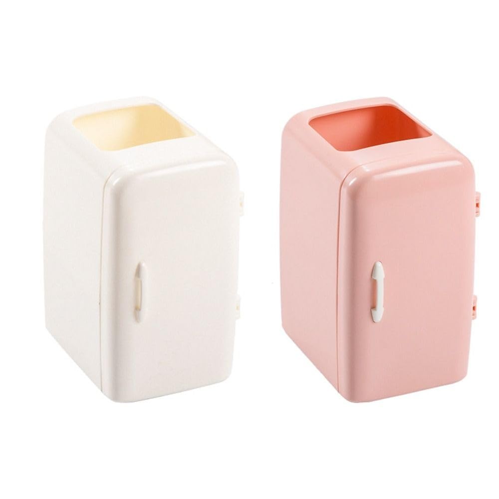 1PCS Mini Pen Holder,Portable Pen Holder Large-capacity Waterproof Storage Box Kawaii Pen Holder for Office(white)