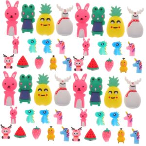 villcase 120 pcs pencil cap pen case pencil ornaments pencil erasers toppers adorable pencil protectors small pencil caps toys for kids pencil tip caps silicone pen fruit office