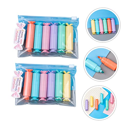 Tofficu 48 Pcs Marker Pen Portable Fluorescent Pens Highlighters School Supplies Mini Markers Decorative Marking Pens Painting Scrapbook Pens Painting Pens Highlighter Bulk Drawing Pens