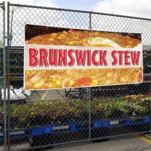 Vinyl Banner Multiple Sizes Brunswick Stew Restaurant Cafe Bar Restaurant & Food Outdoor Weatherproof Industrial Yard Signs Brown 4 Grommets 24x36Inches