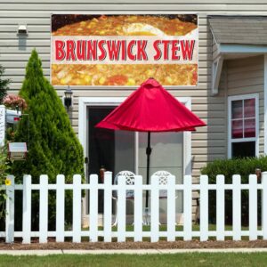 Vinyl Banner Multiple Sizes Brunswick Stew Restaurant Cafe Bar Restaurant & Food Outdoor Weatherproof Industrial Yard Signs Brown 4 Grommets 24x36Inches