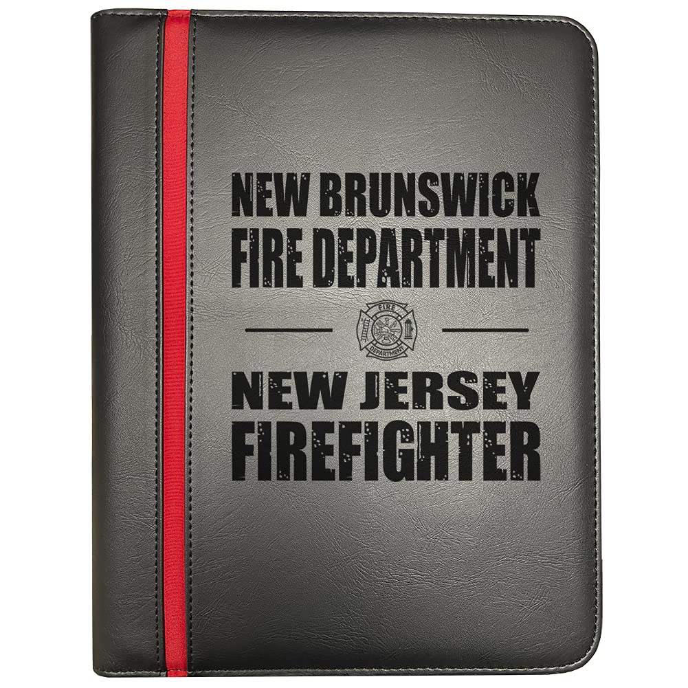 Compatible with New Brunswick New Jersey Fire Departments Firefighter Thin Red Line Firefighters Portfolio Padfolio Organizer Firefighter's Prayer Print Thin Red Line Maltese Cross Decal Pack of 1