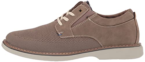 Nunn Bush Men's Otto Plain Toe Knit Oxford Lace Up with Lightweight Sole, Taupe, 12 Wide